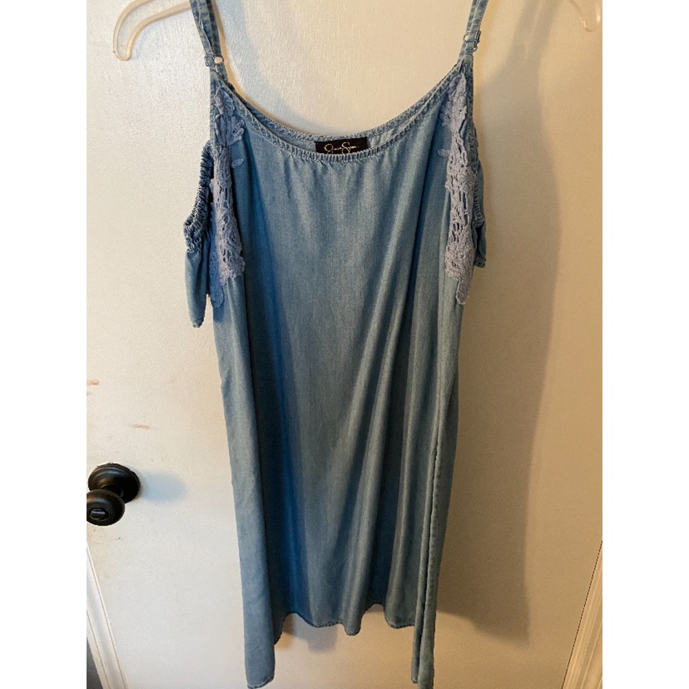 Jessica Simpson Denim Cold Shoulder Dress